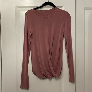 Lululemon Pink Dusty Rose Front Gather Women’s Long Sleeve Top Size S